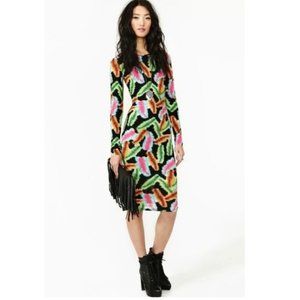 UO Lucca Couture Neon Feather Dress